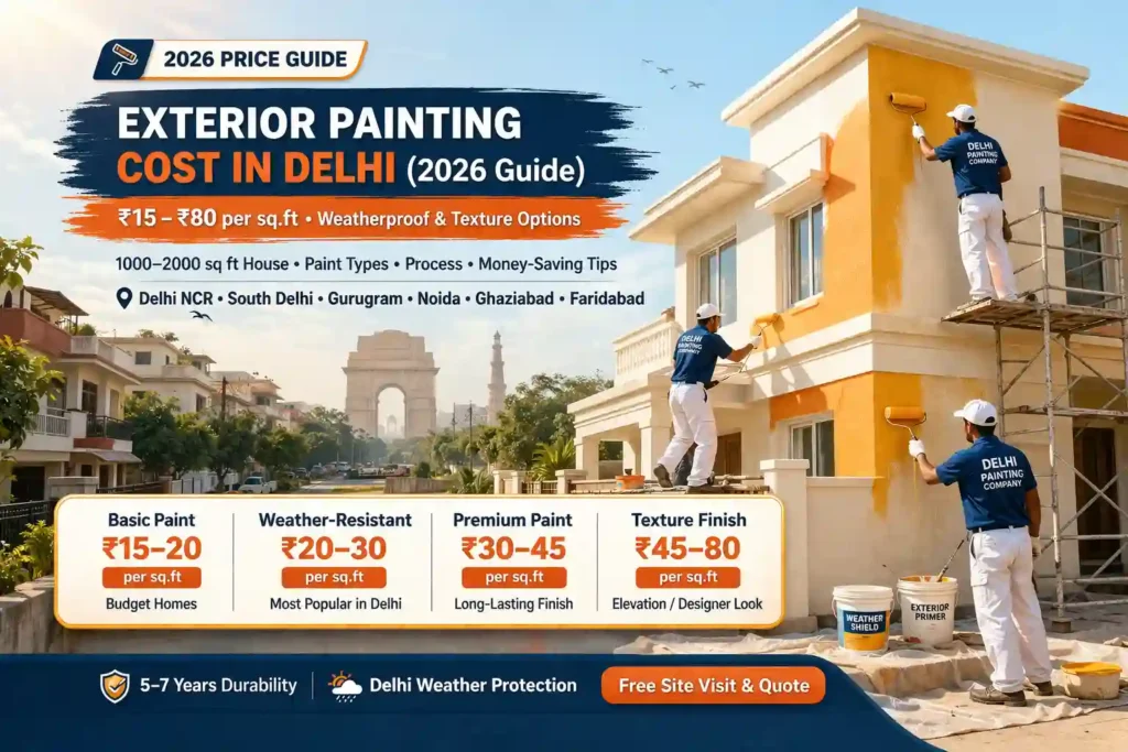 exterior painting cost in Delhi NCR infographics
