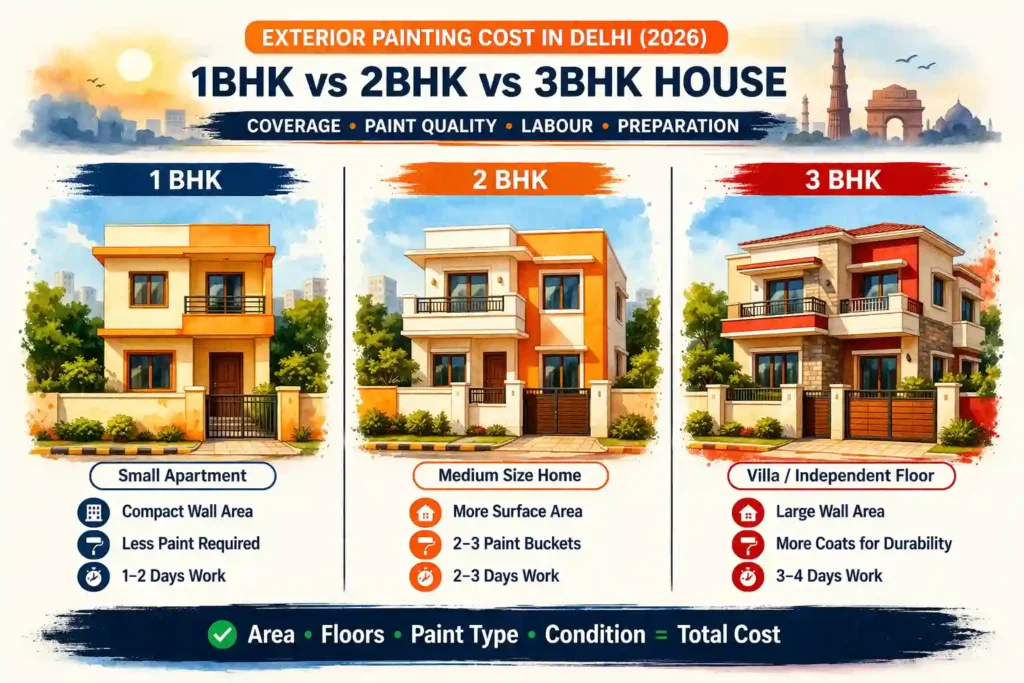 exterior painting cost of 1BHK 2BHK 3BHK graphics