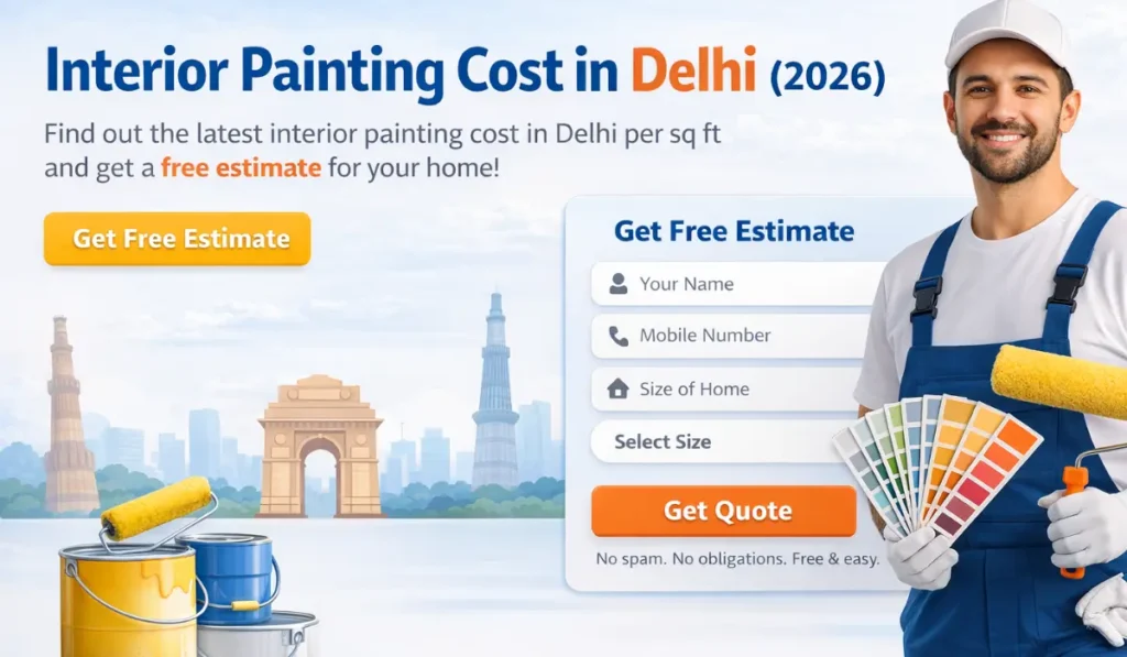 interior painting cost in Delhi per square foot price guide