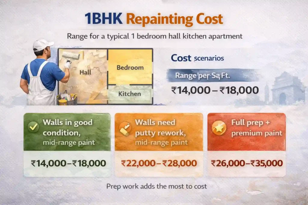 1bhk repainting cost delhi