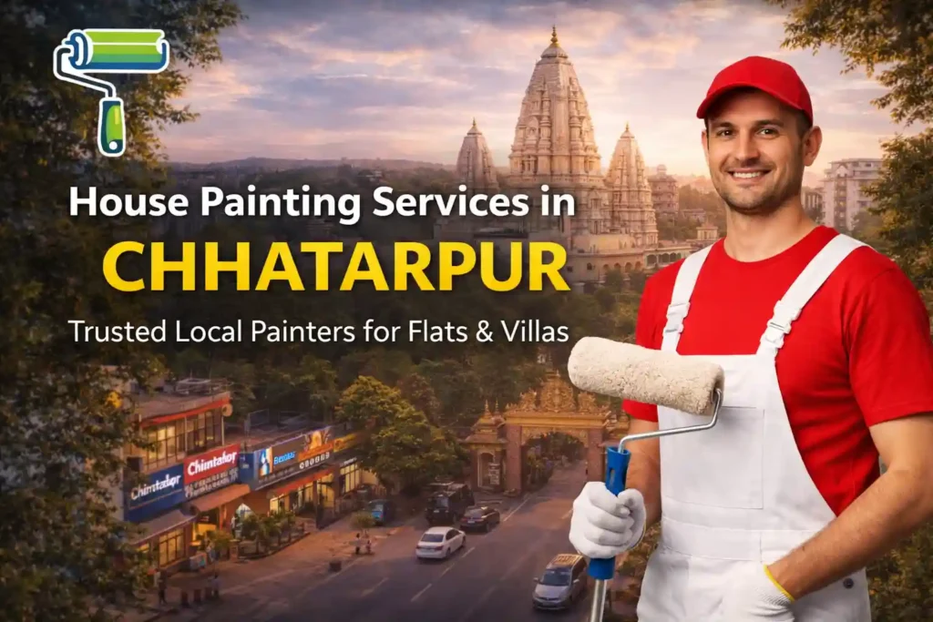 Professional house painting services in Chhatarpur Delhi for farmhouses, flats and villas