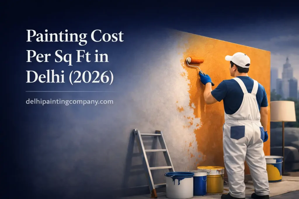 Painting cost per sq ft in Delhi 2026 with professional interior wall painting