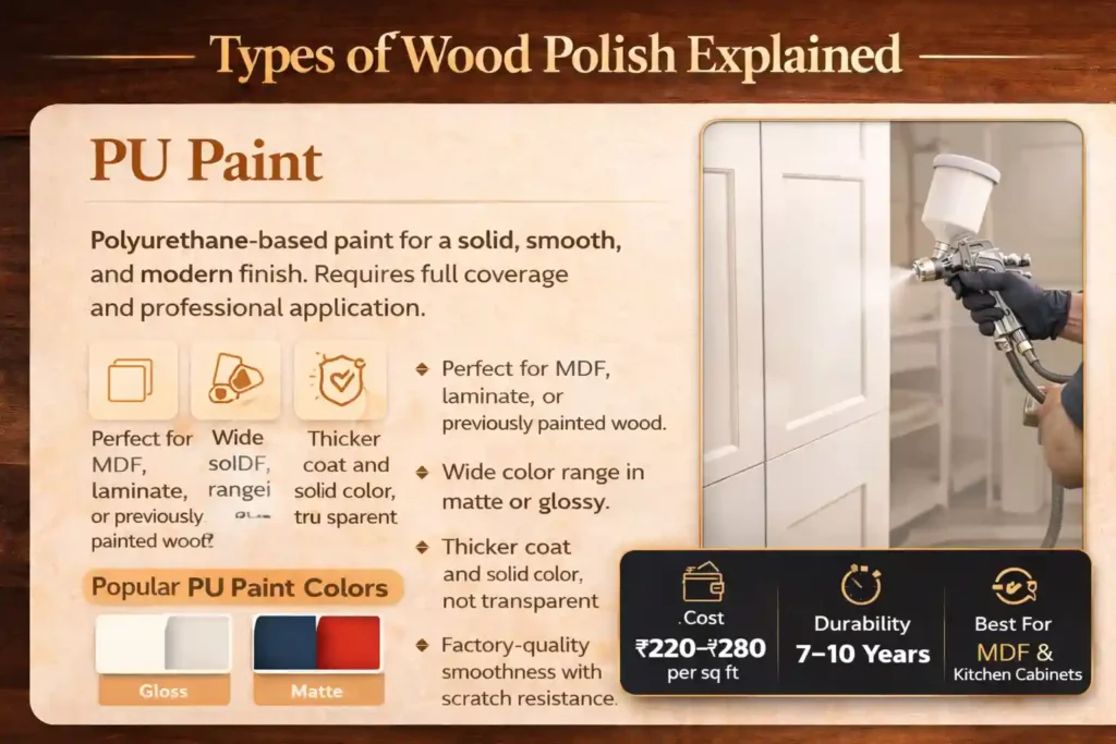 pu paint wood furniture delhi