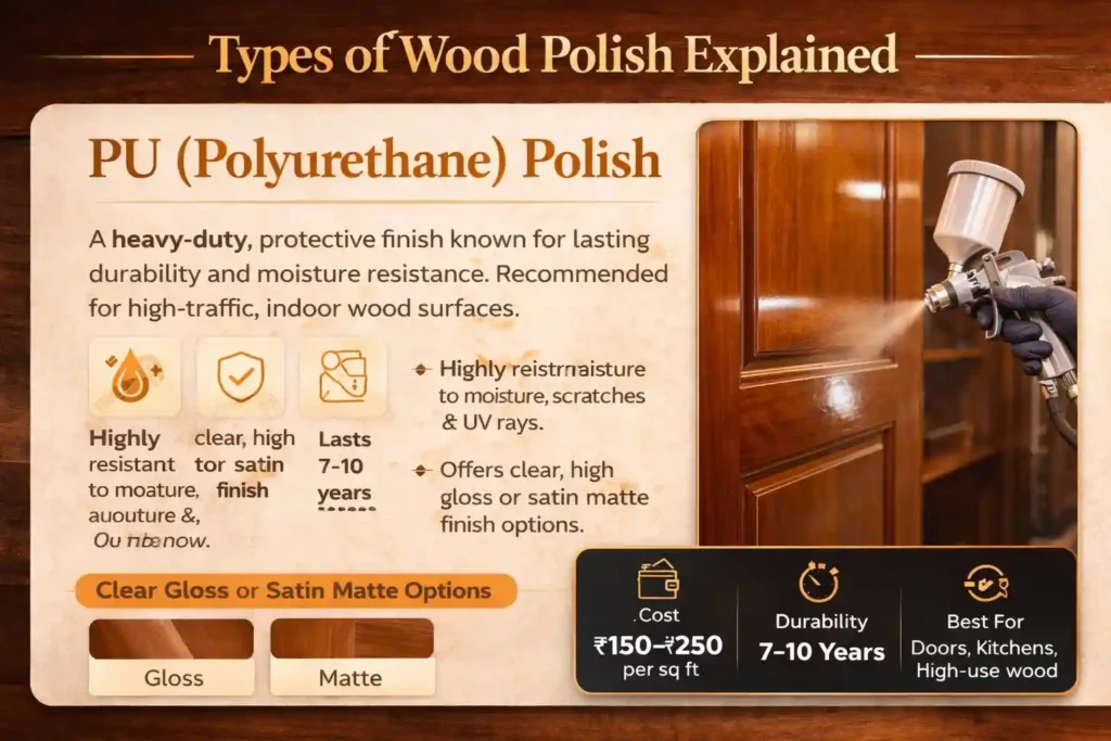 pu polish wood finish delhi