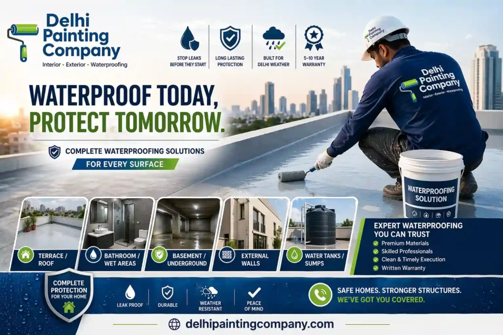 waterproofing cost delhi 2026 terrace bathroom basement