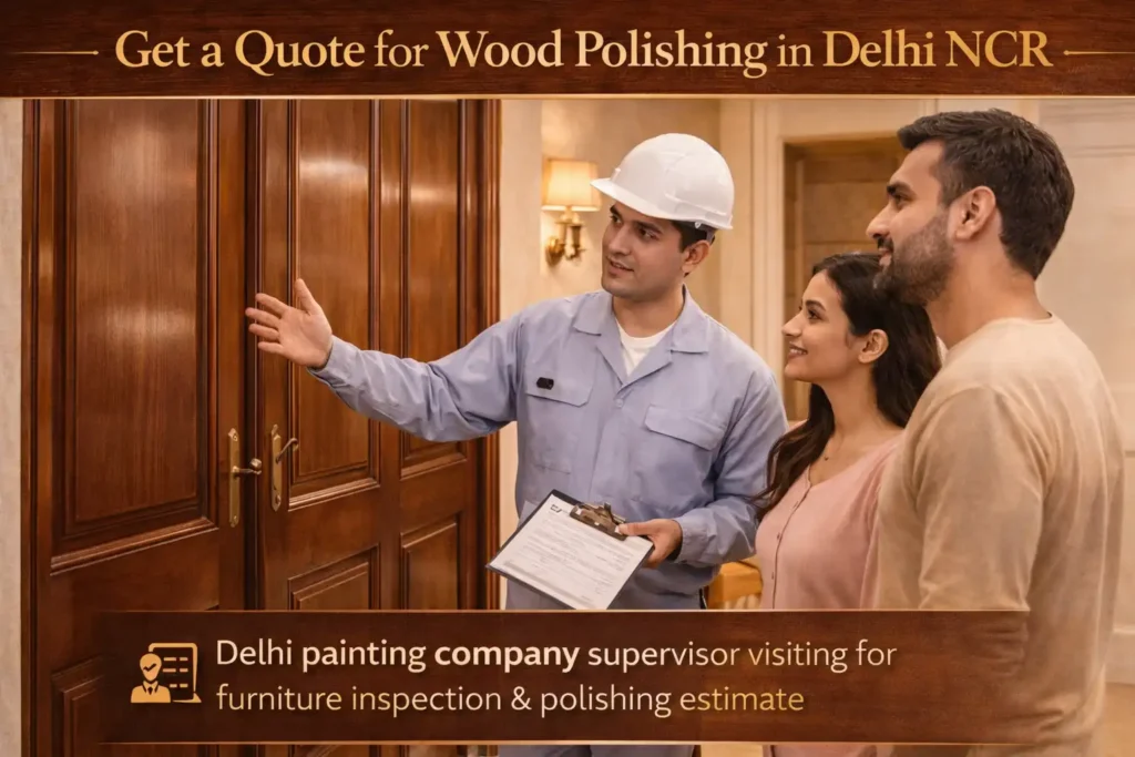 wood polishing site inspection delhi
